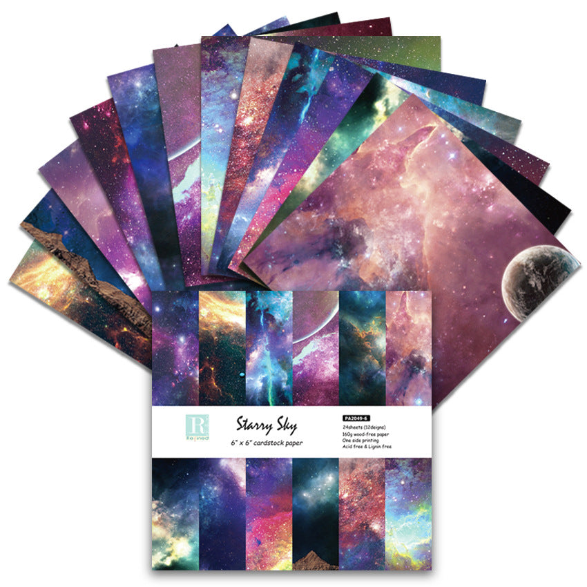 Starry Sky Single-Sided Pattern Paper - 24 Sheets - ViktaShop