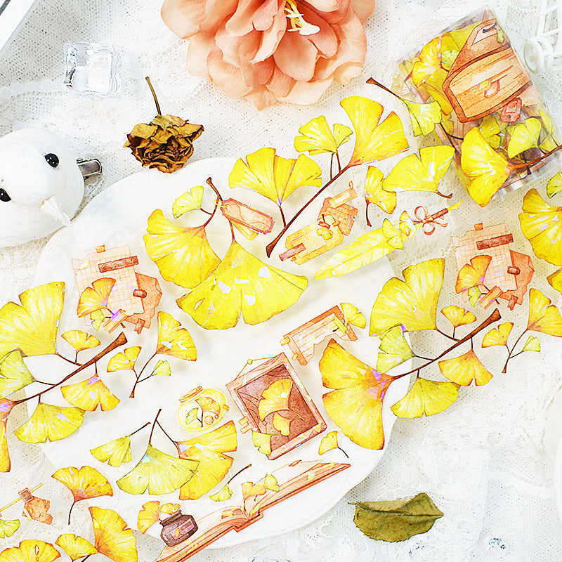 PET Journal Tape – Flower Material & Retro Character - 2m - ViktaShop