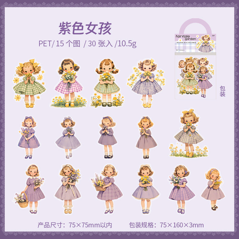 Fairy Garden Series, Cute Characters Sticker Pack, 6 Options