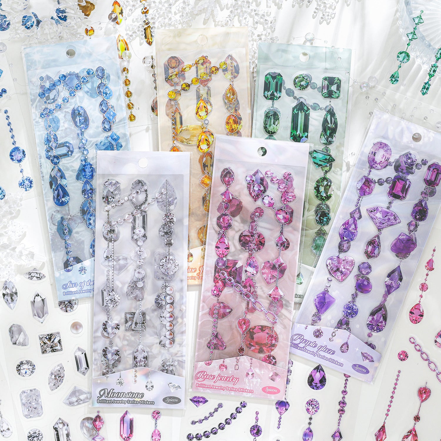 Brilliant Gemstone Hot Stamping, Crystal Stickers, 3 Pcs - ViktaShop