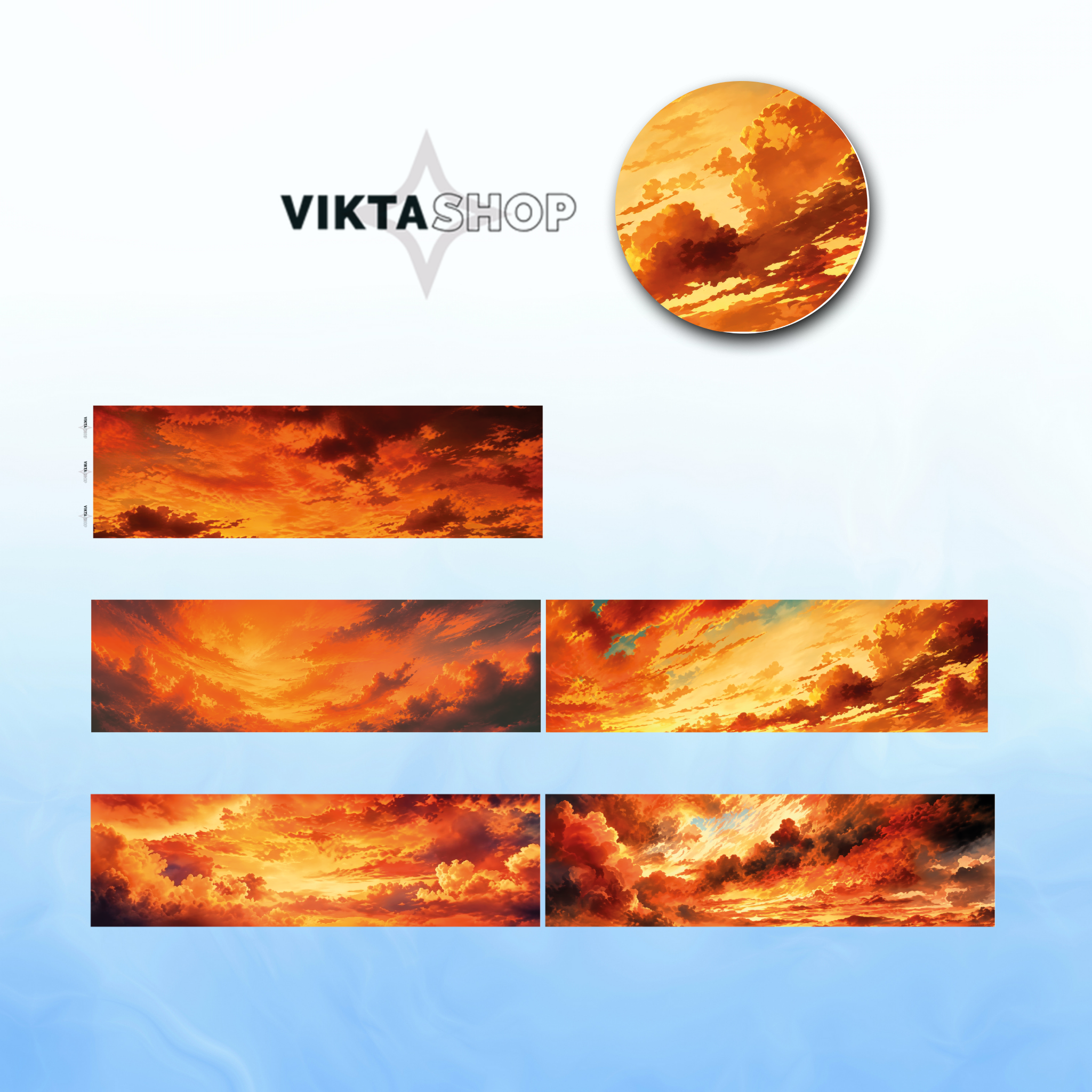 Viktashop Orange Sky PET Tape 6cm x 1m