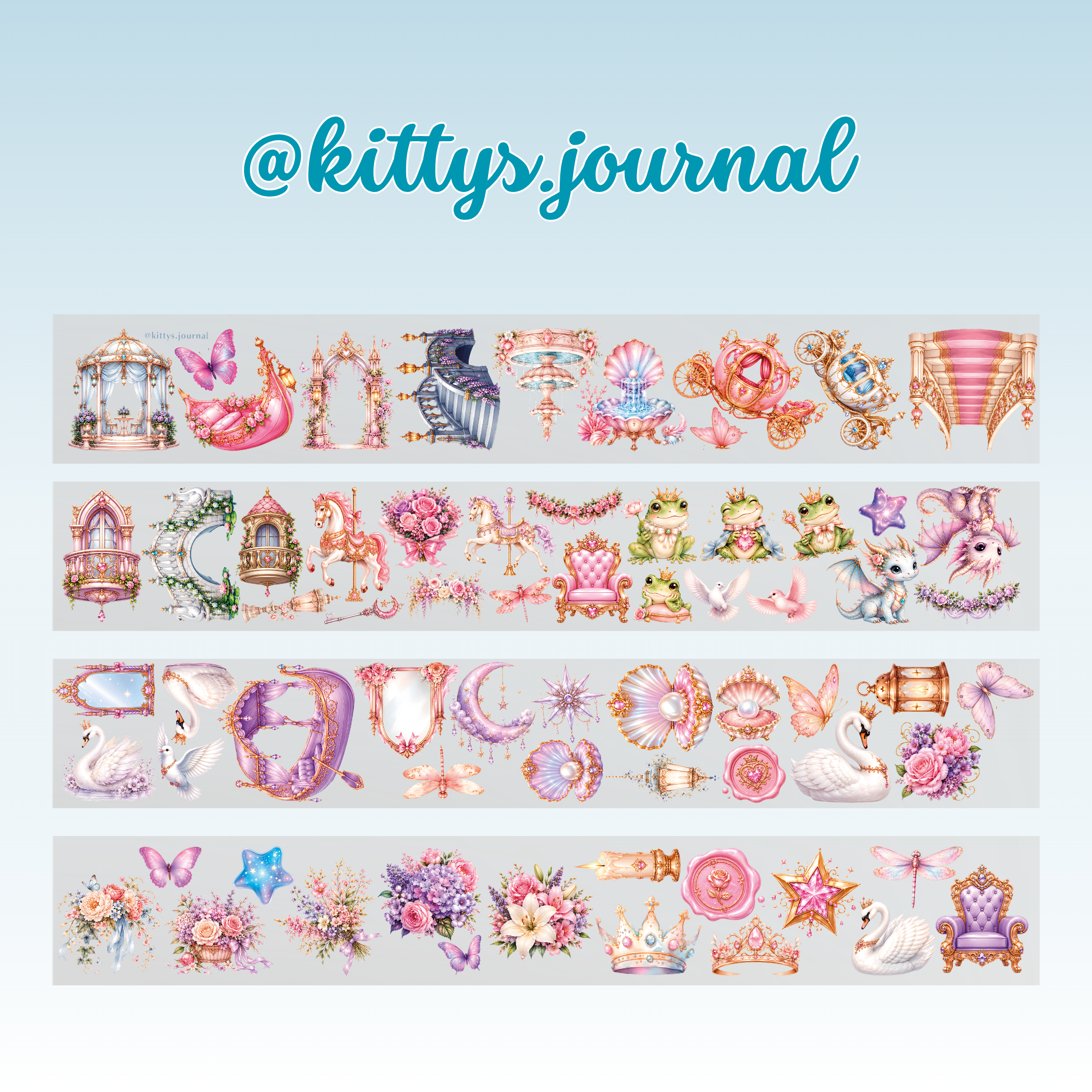Kittys Journal Princess Embellishments PET Tape 9cm x 2.5m