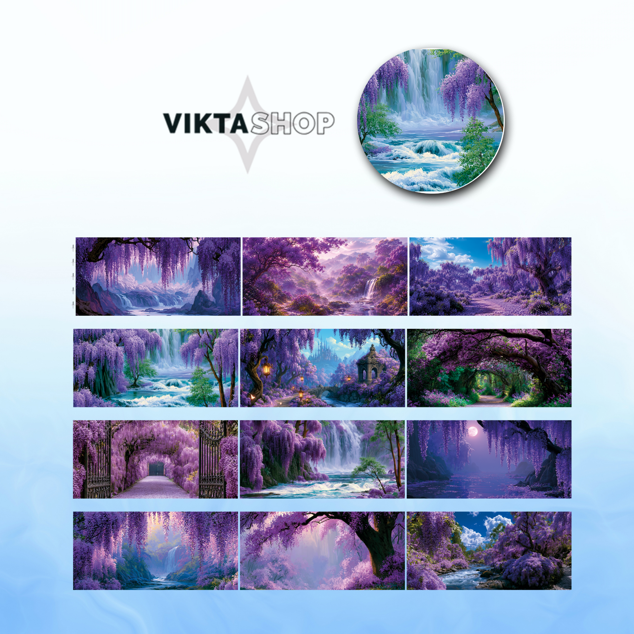 Viktashop Purple Fairy Background PET Tape 10cm x 2,5m