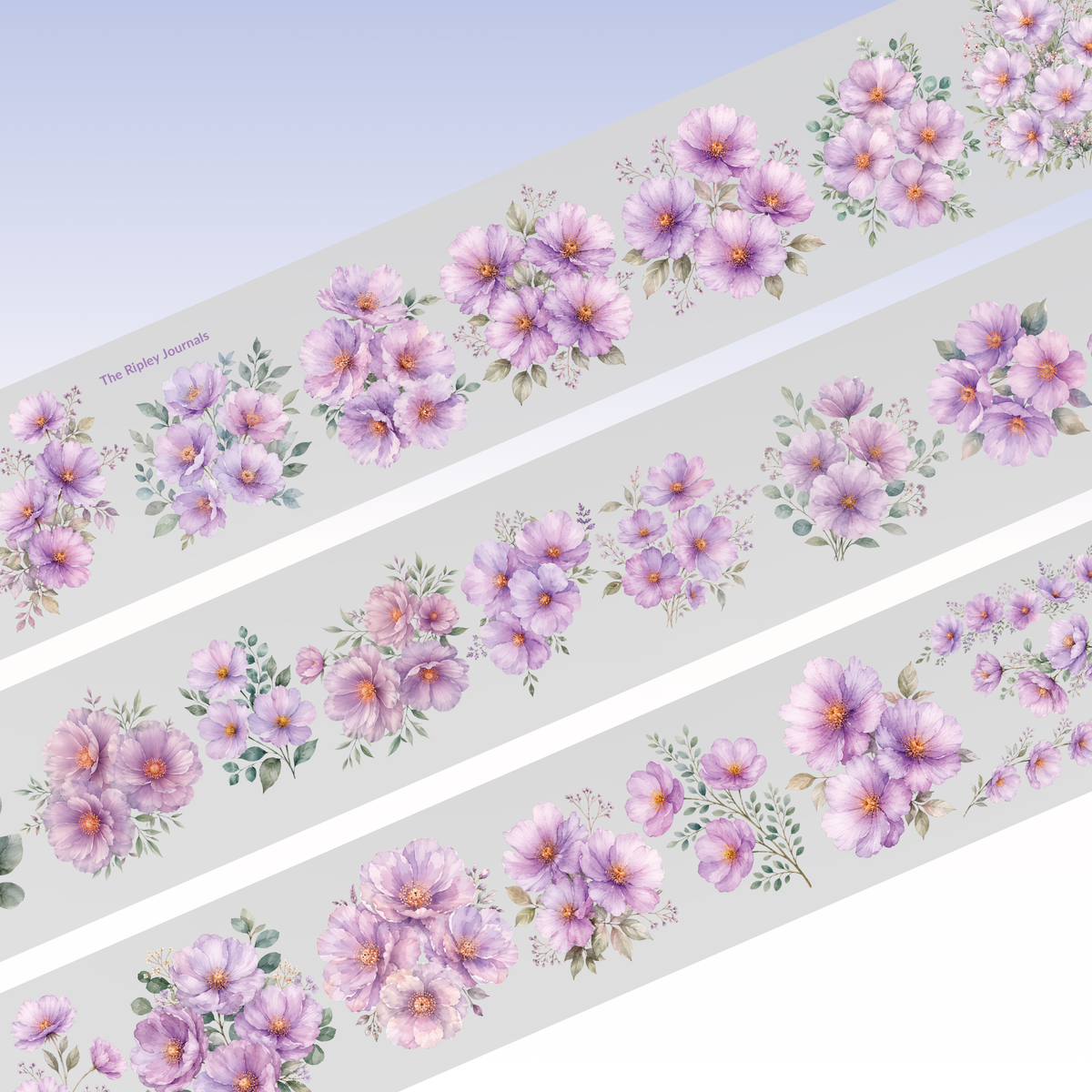 The Ripley Journals Purple Flowers PET Tape 6cm x 1.25m