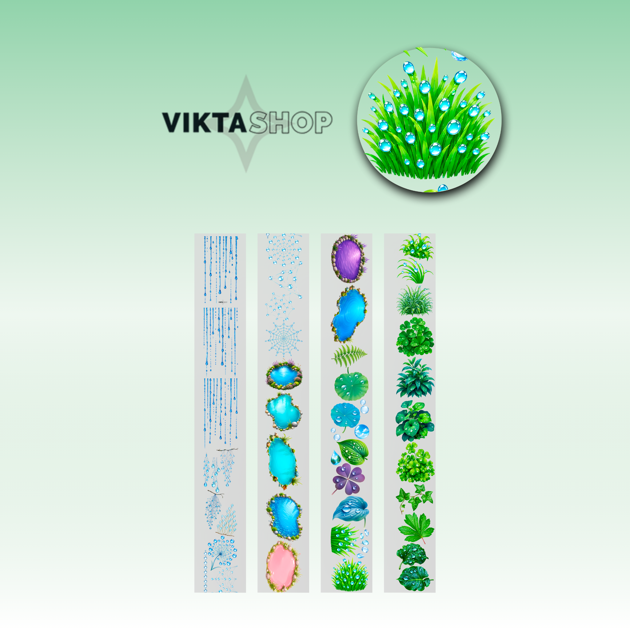 Viktashop Rainy Whispers PET Tape 7cm x 2.5m