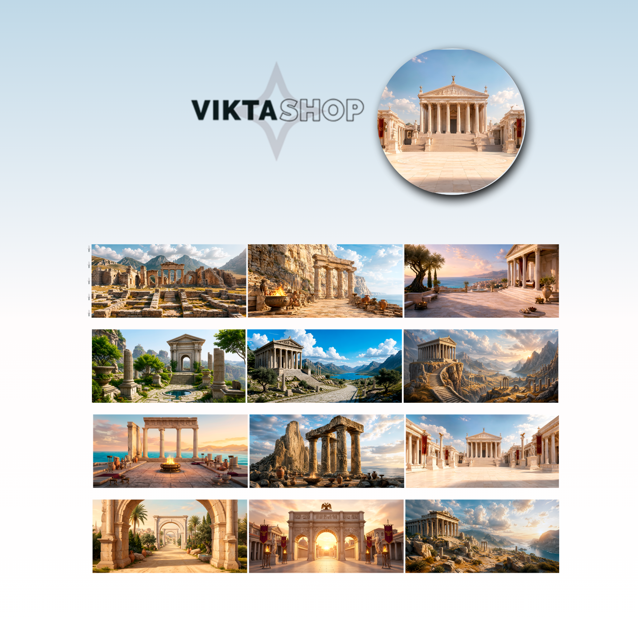 Viktashop Roman Empire Background PET Tape 10cm x 2.5m