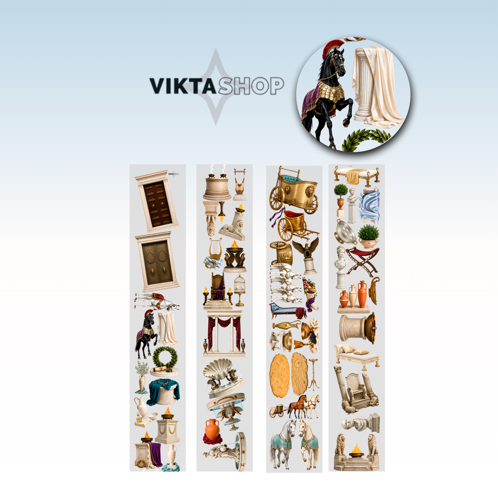 Viktashop Ancient Rome PET Tape 10cm x 2.5m