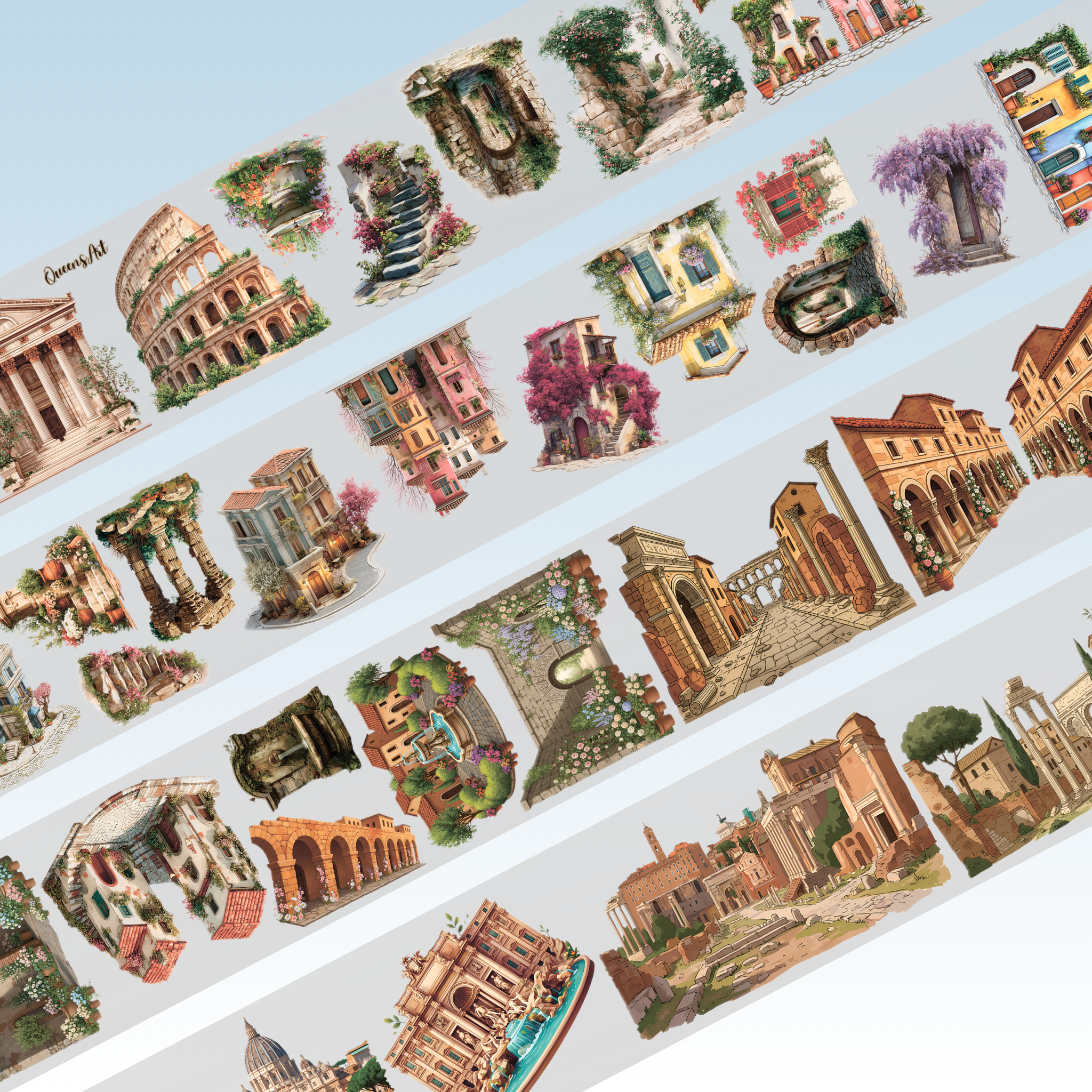 Queens Art Rome City PET Tape 10cm x 2.5m