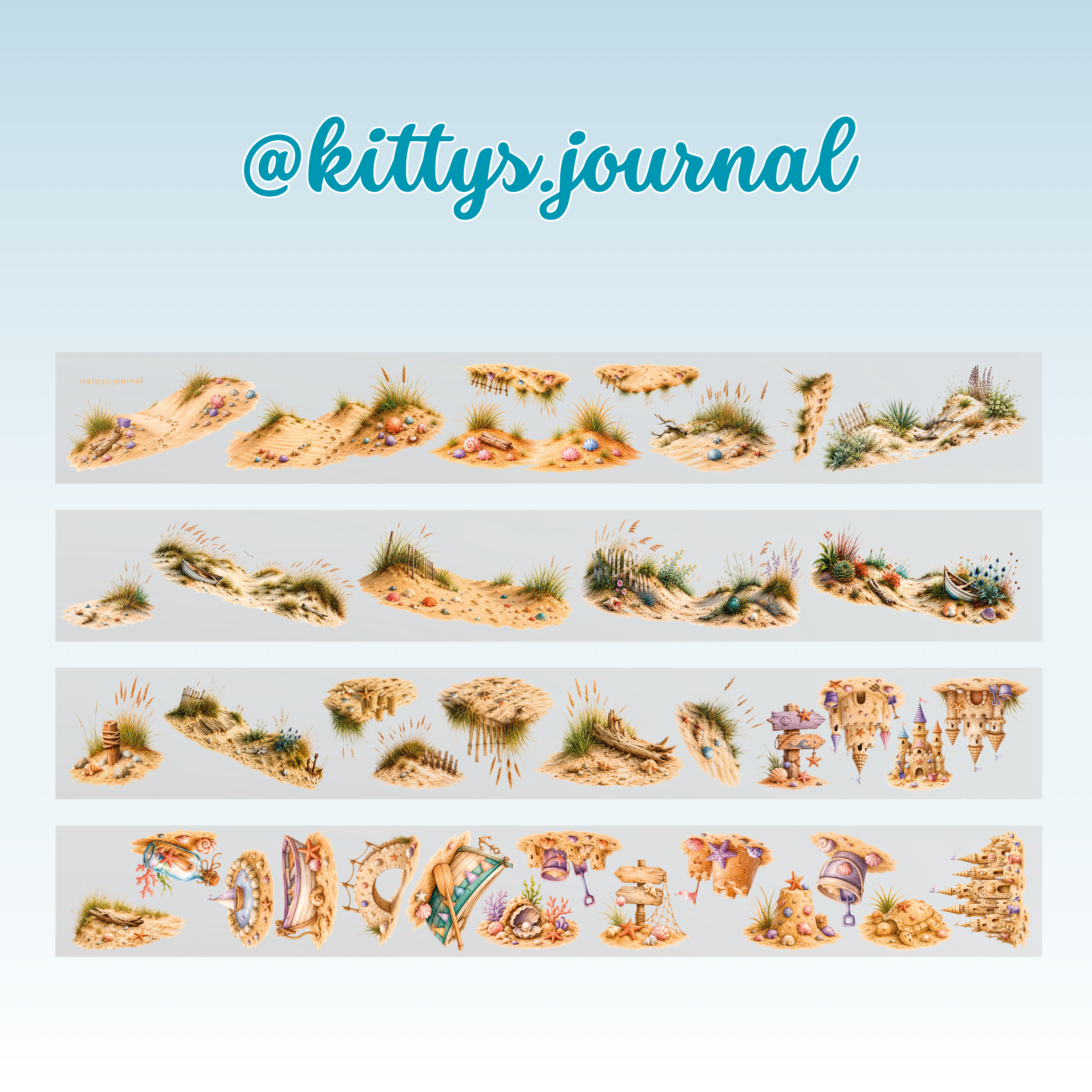 Kittys Journal Sand Dunes PET Tape 8cm x 2.5m