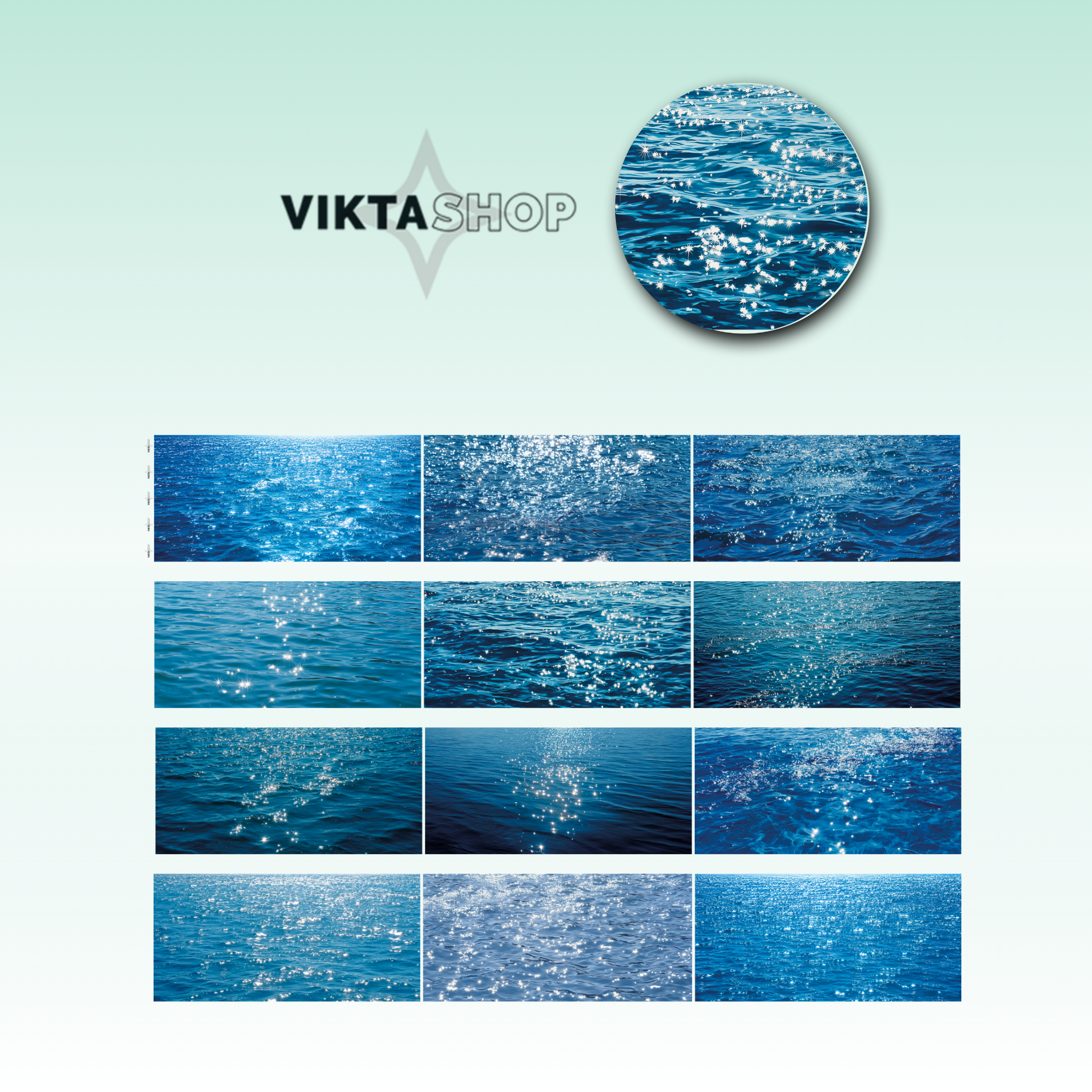 Viktashop Sea Background PET Tape 10cm x 2.5m