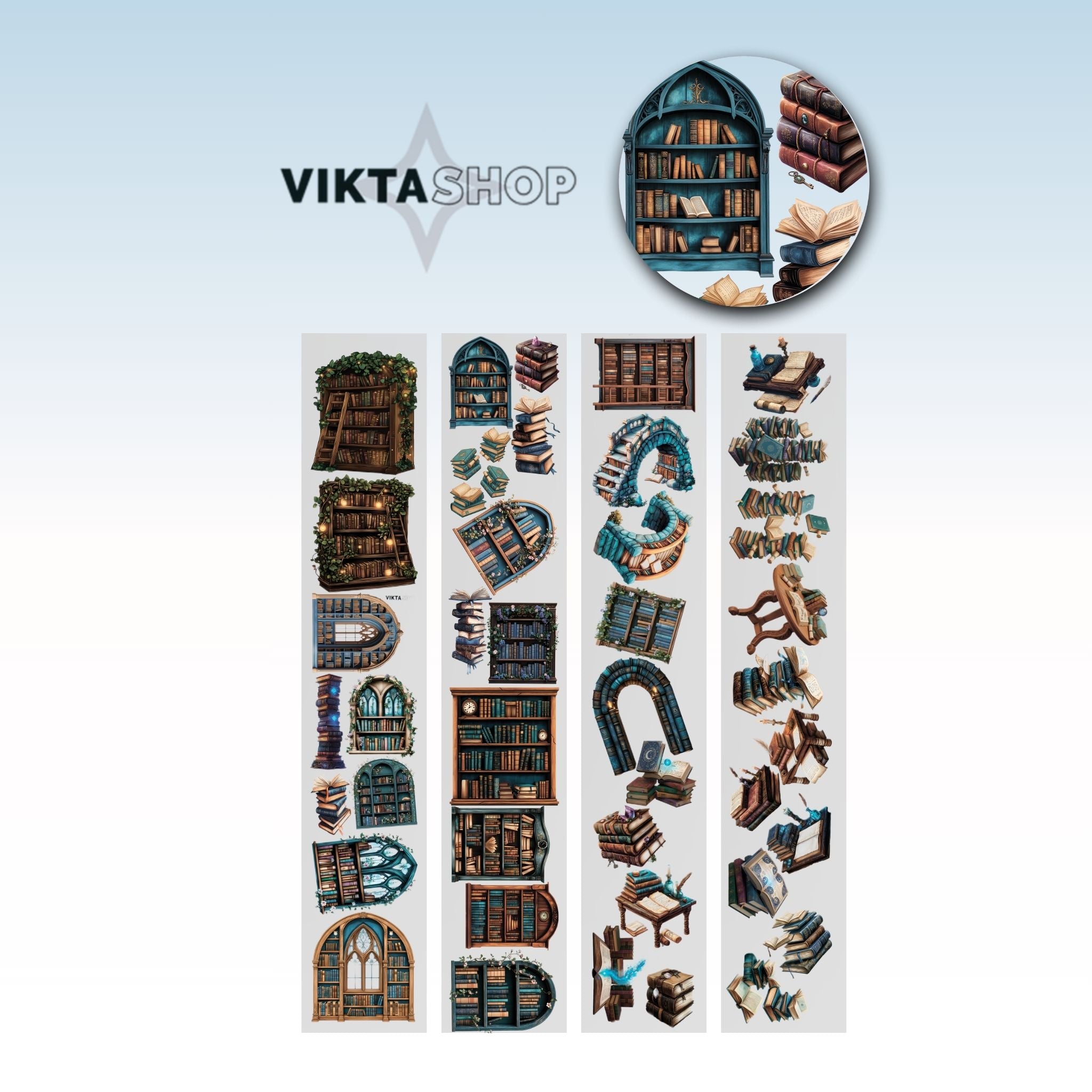 Viktashop Magic Book Shelves 10cm x 2.5m