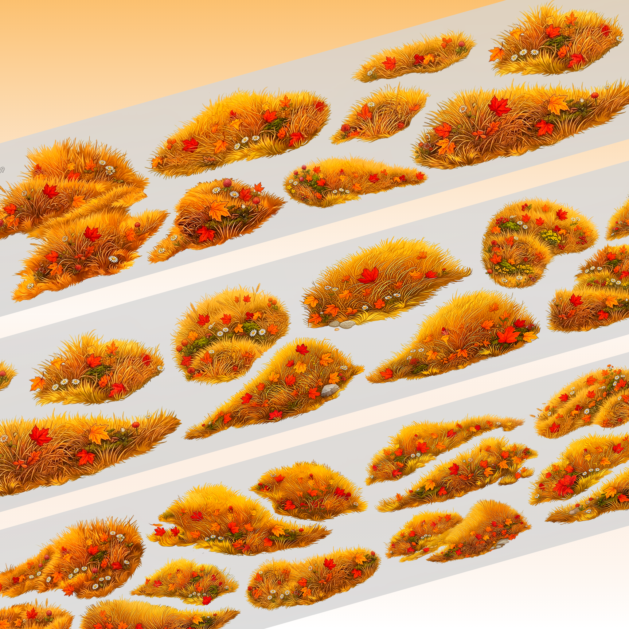 Viktashop Small Autumn Grass PET Tape 7cm x 1m