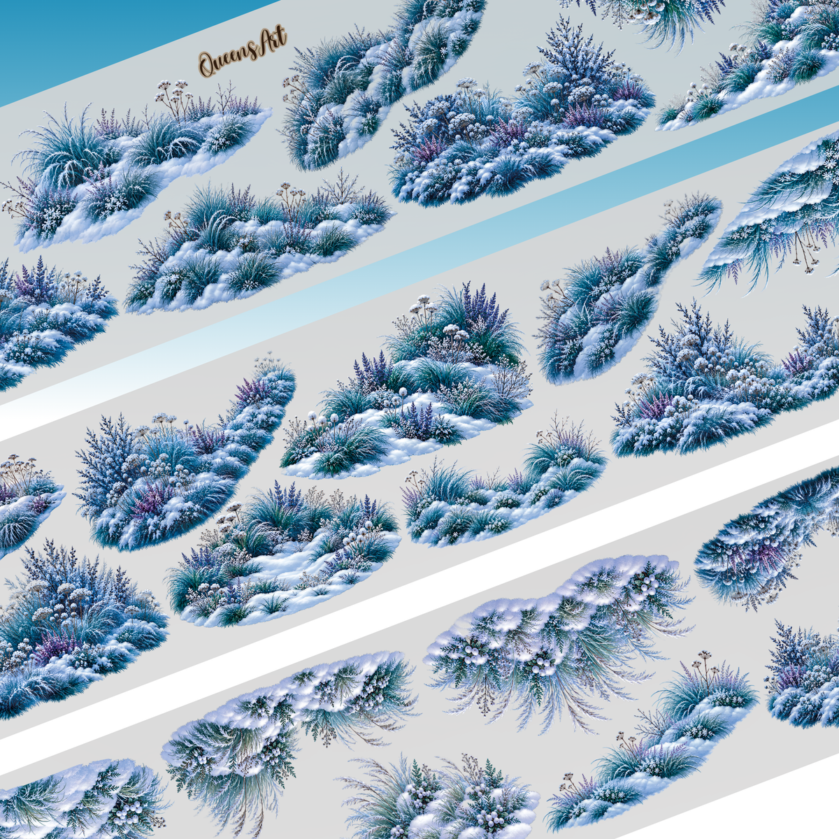 Queens Art Small Winter Grass PET Tape 7cm x 1m