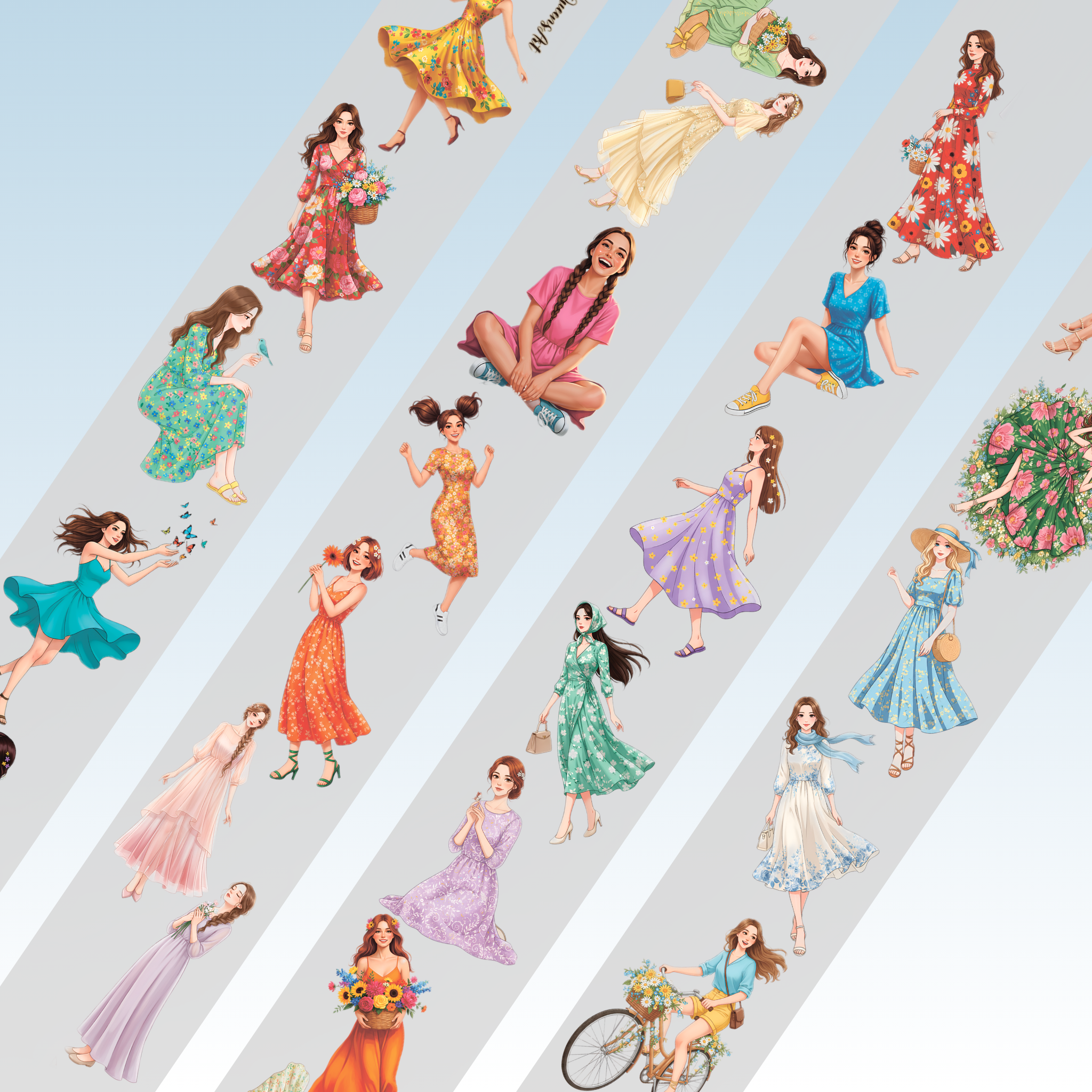Queens Art Spring Girls PET Tape 8cm x 2.5m