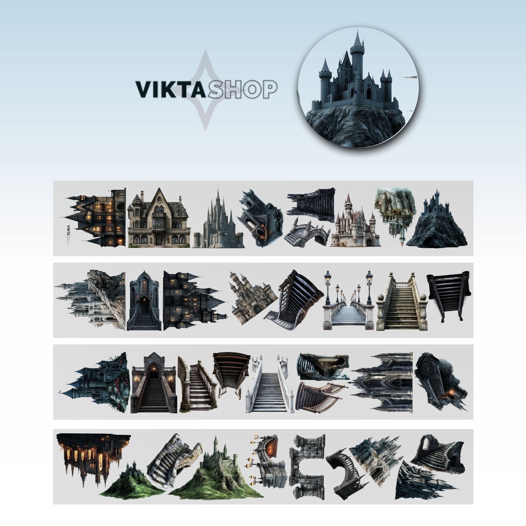Viktashop Vampir Castle PET Tape 10cm x 2.5m