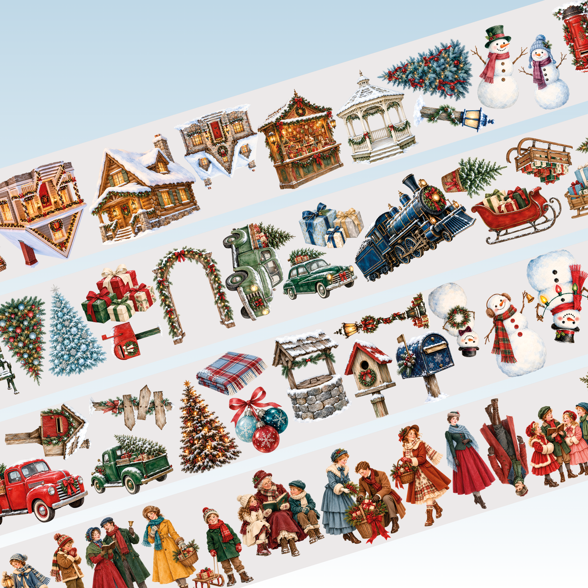 Viktashop Vintage Christmas PET Tape 9cm x 1.25m