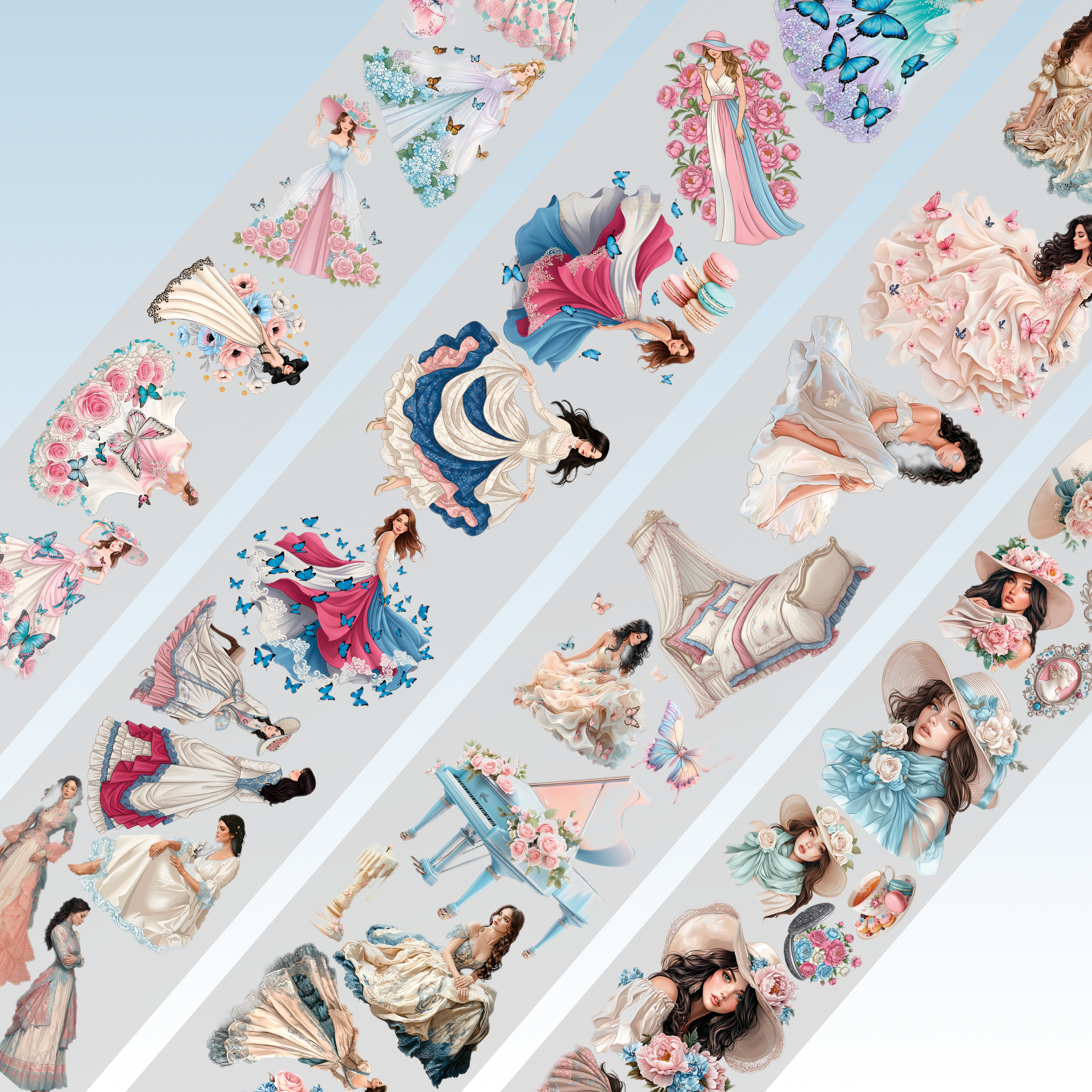 Queens Art Vintage Girls PET Tape 10cm x 2.5m