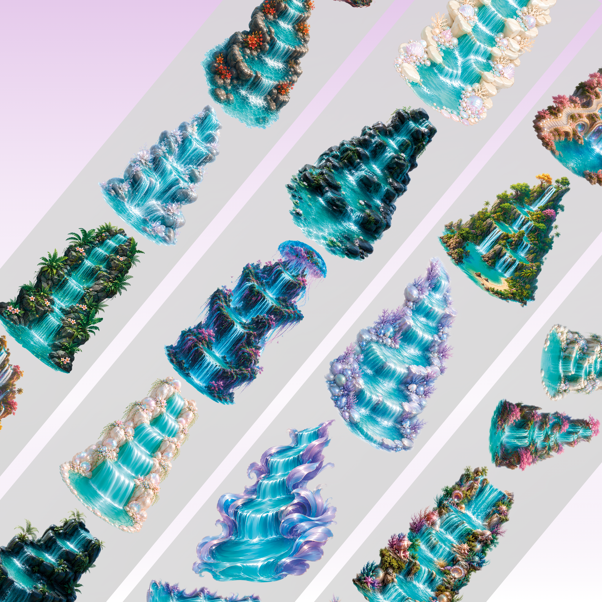 Queens Art Waterfalls PET Tape 9cm x 2.5m