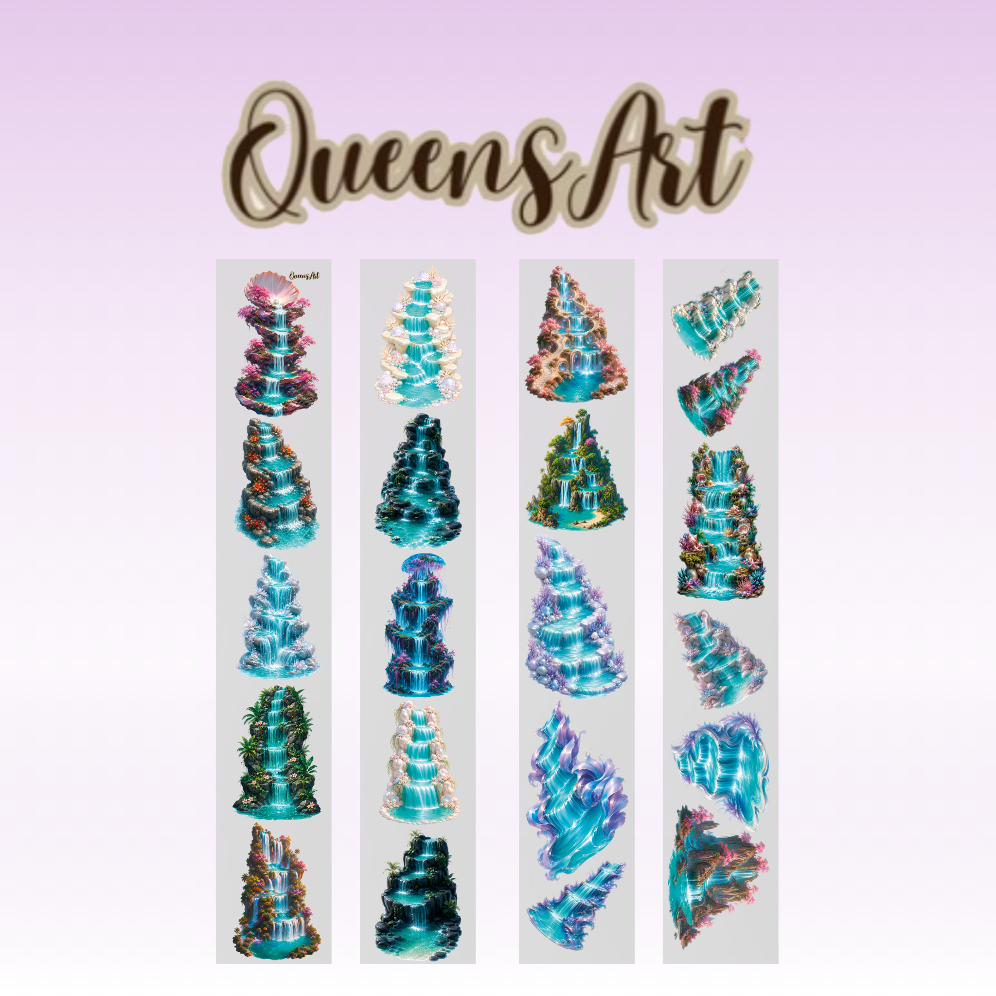 Queens Art Waterfalls PET Tape 9cm x 2.5m