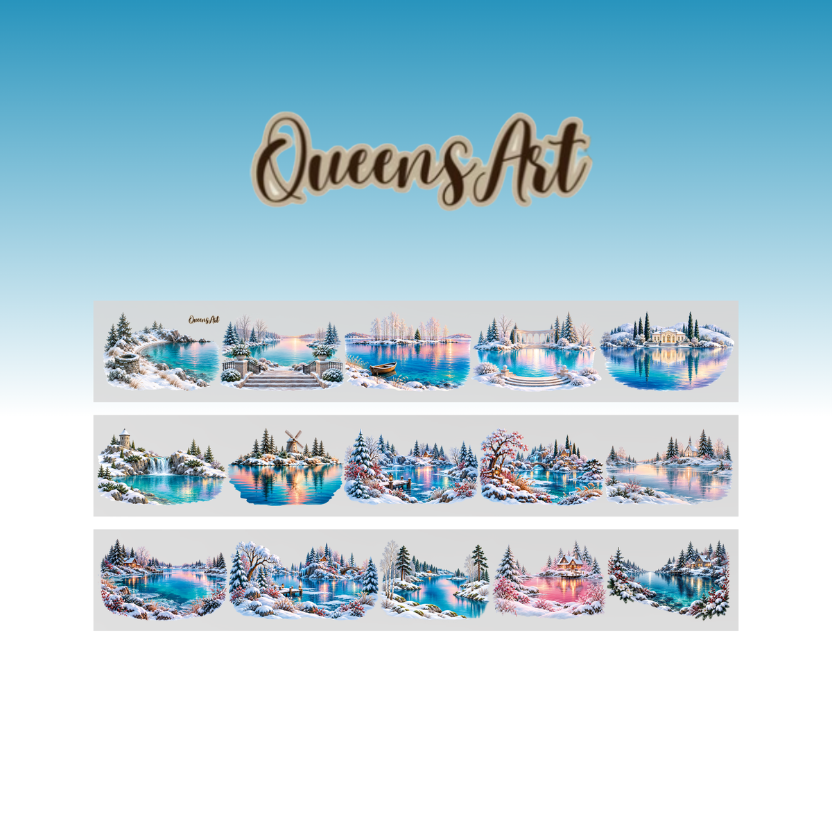 Queens Art Winter Lakes PET Tape 11cm x 2.5m