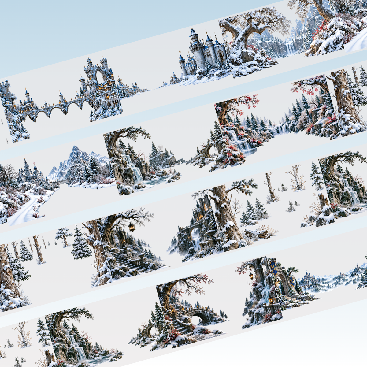 Viktashop 3D Medieval Winter Kingdom PET Tape 12cm x 2.5m