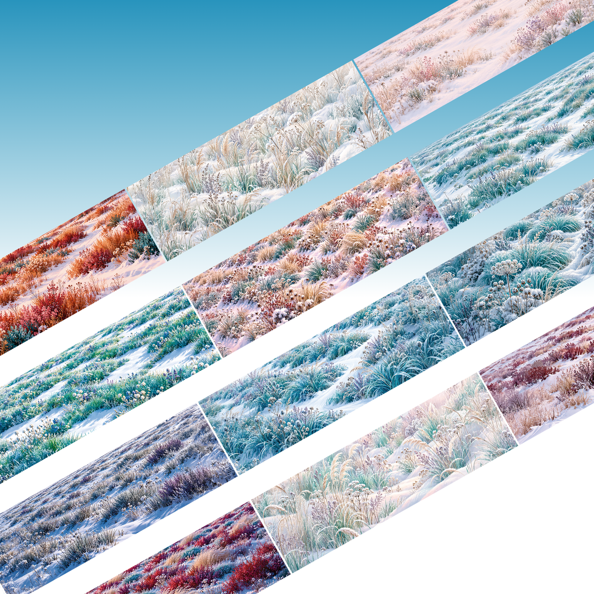 Queens Art Winter Grass Landscape PET Tape 7cm x 2.5m