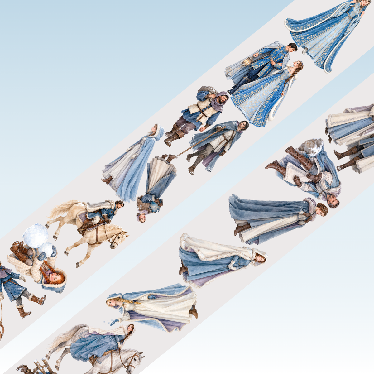Viktashop Winter Medieval Characters PET Tape 9cm x 1.25m