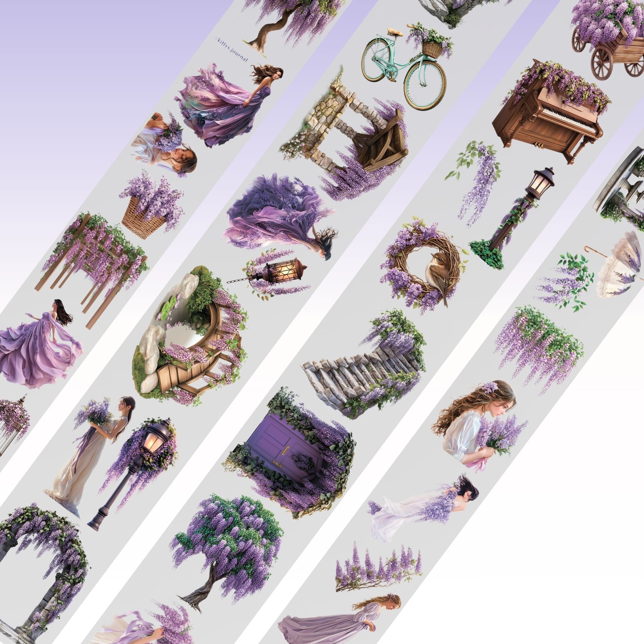 Kittys Journal Wisteria PET Tape 9cm x 2.5m