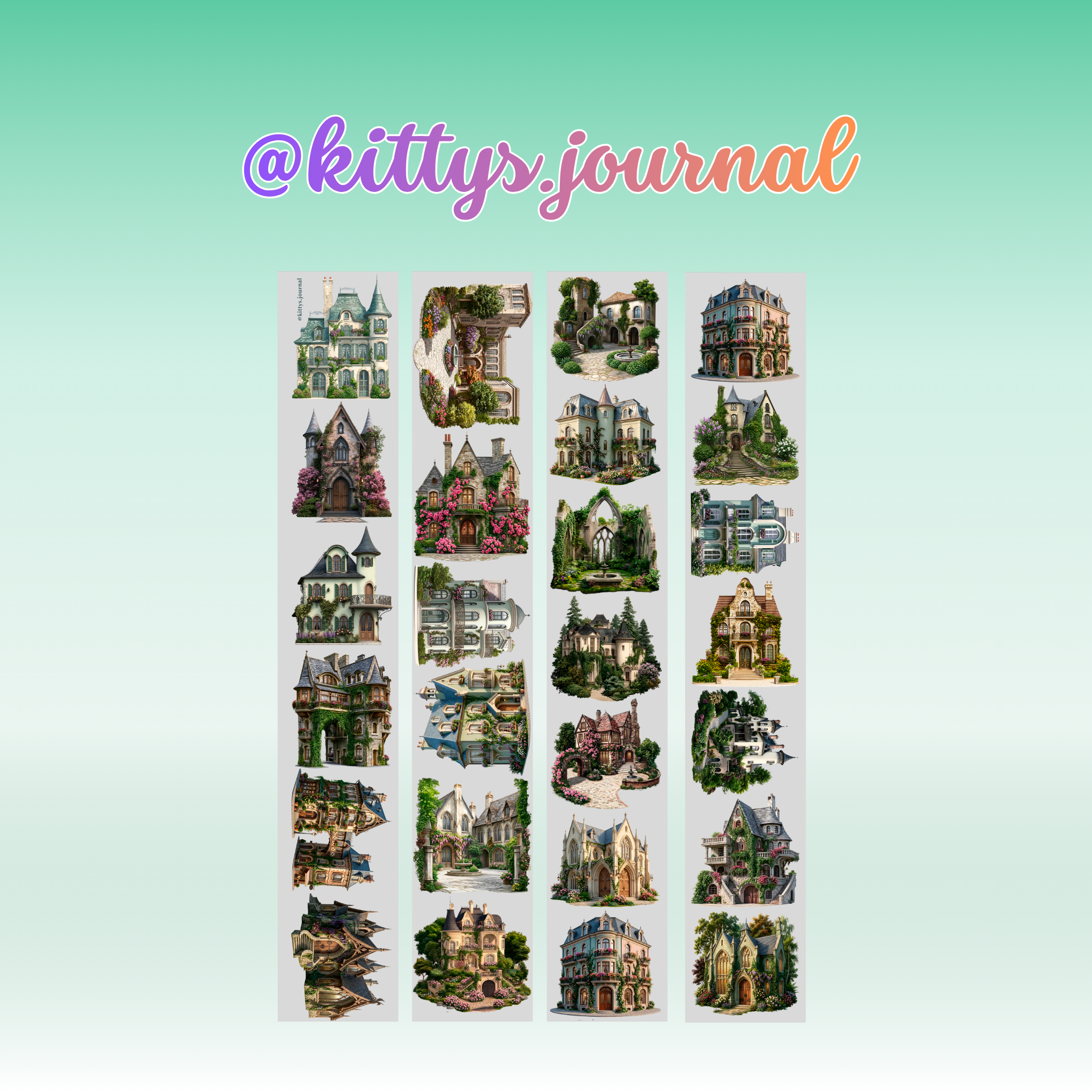 Kittys Journal Woodland Cottages PET Tape 10cm x 2.5m