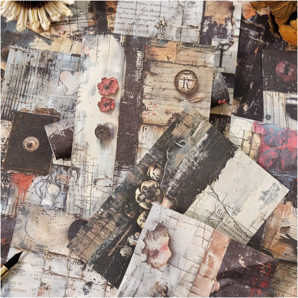 Ancient Forest Retro Material Paper 4 Designs 20 Sheets - ViktaShop