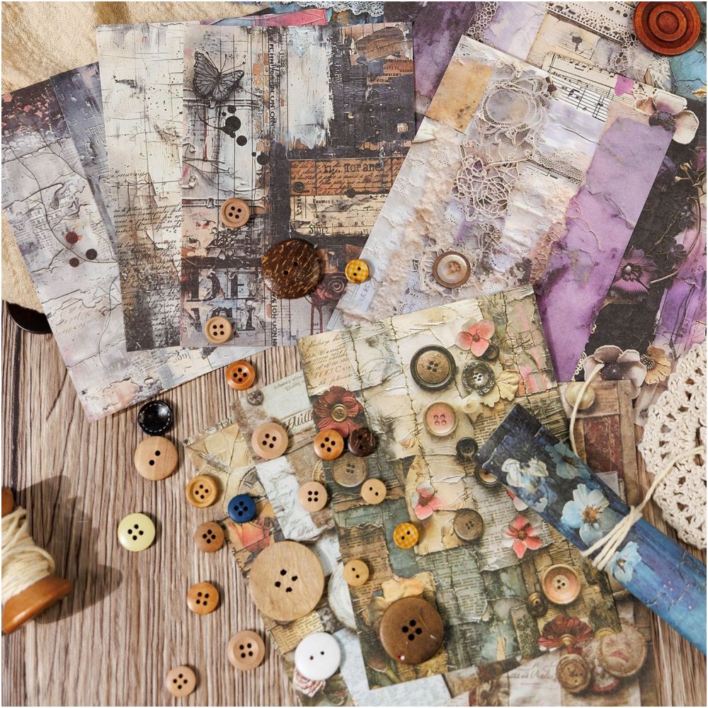 Ancient Forest Retro Material Paper 4 Designs 20 Sheets - ViktaShop