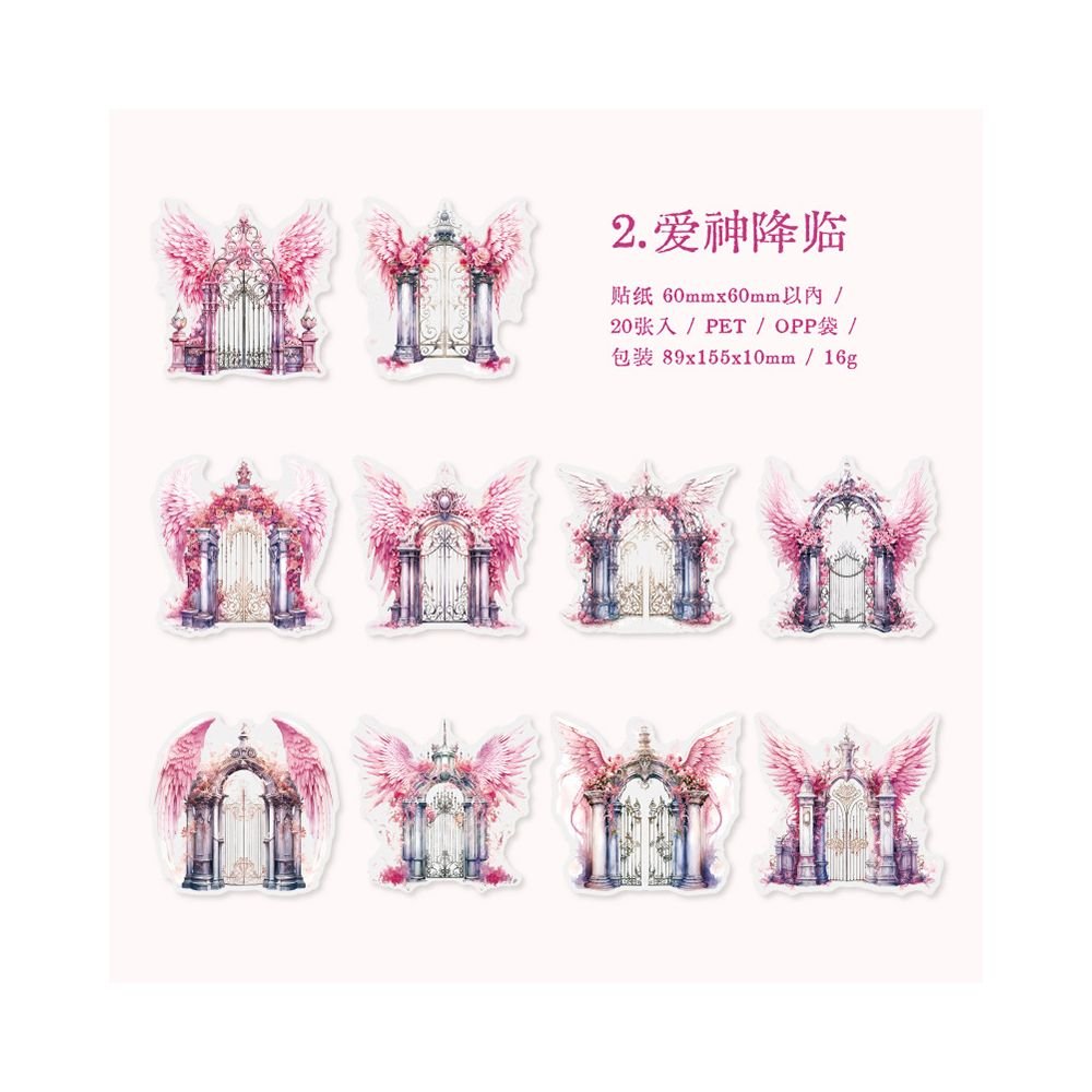 Angel Wings Series PET Stickers 20 Sheets 6 Styles - ViktaShop