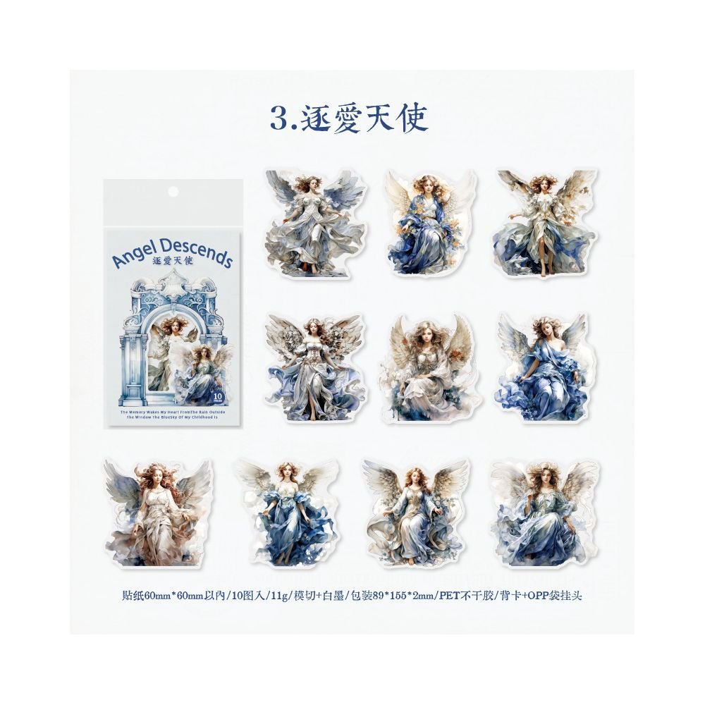 Angels Series PET Stickers 10 Sheets 6 Styles - ViktaShop
