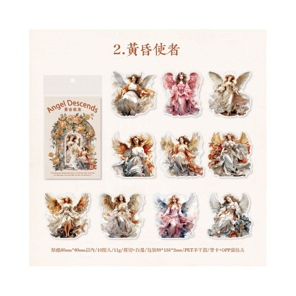 Angels Series PET Stickers 10 Sheets 6 Styles - ViktaShop