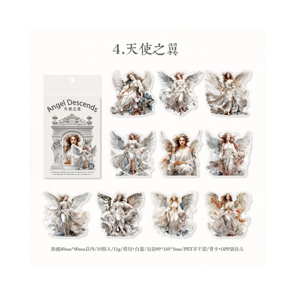 Angels Series PET Stickers 10 Sheets 6 Styles - ViktaShop