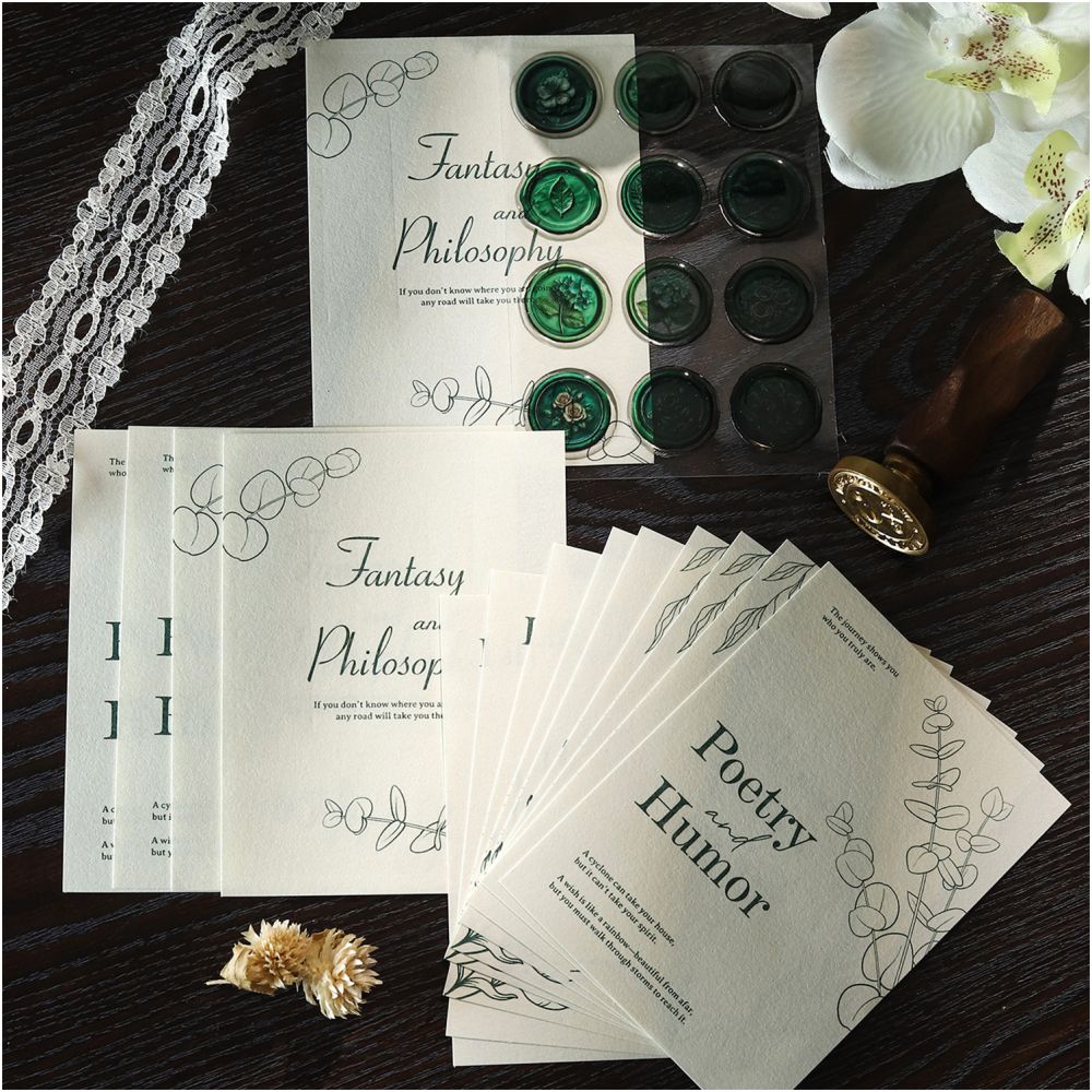 Anonymous Letter Series Sealing Wax Epoxy Stickers 15 sheets 6 Styles - ViktaShop