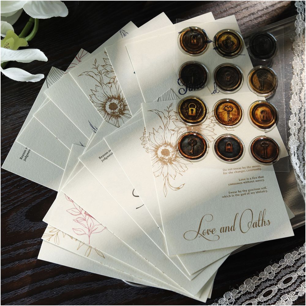 Anonymous Letter Series Sealing Wax Epoxy Stickers 15 sheets 6 Styles - ViktaShop