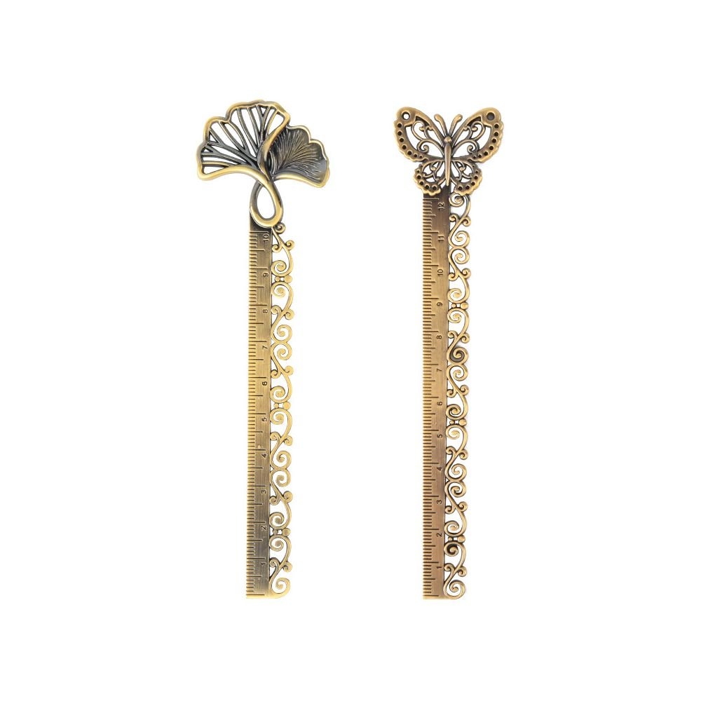 Antique style butterfly hollowed out bookmark ruler 10cm - ViktaShop