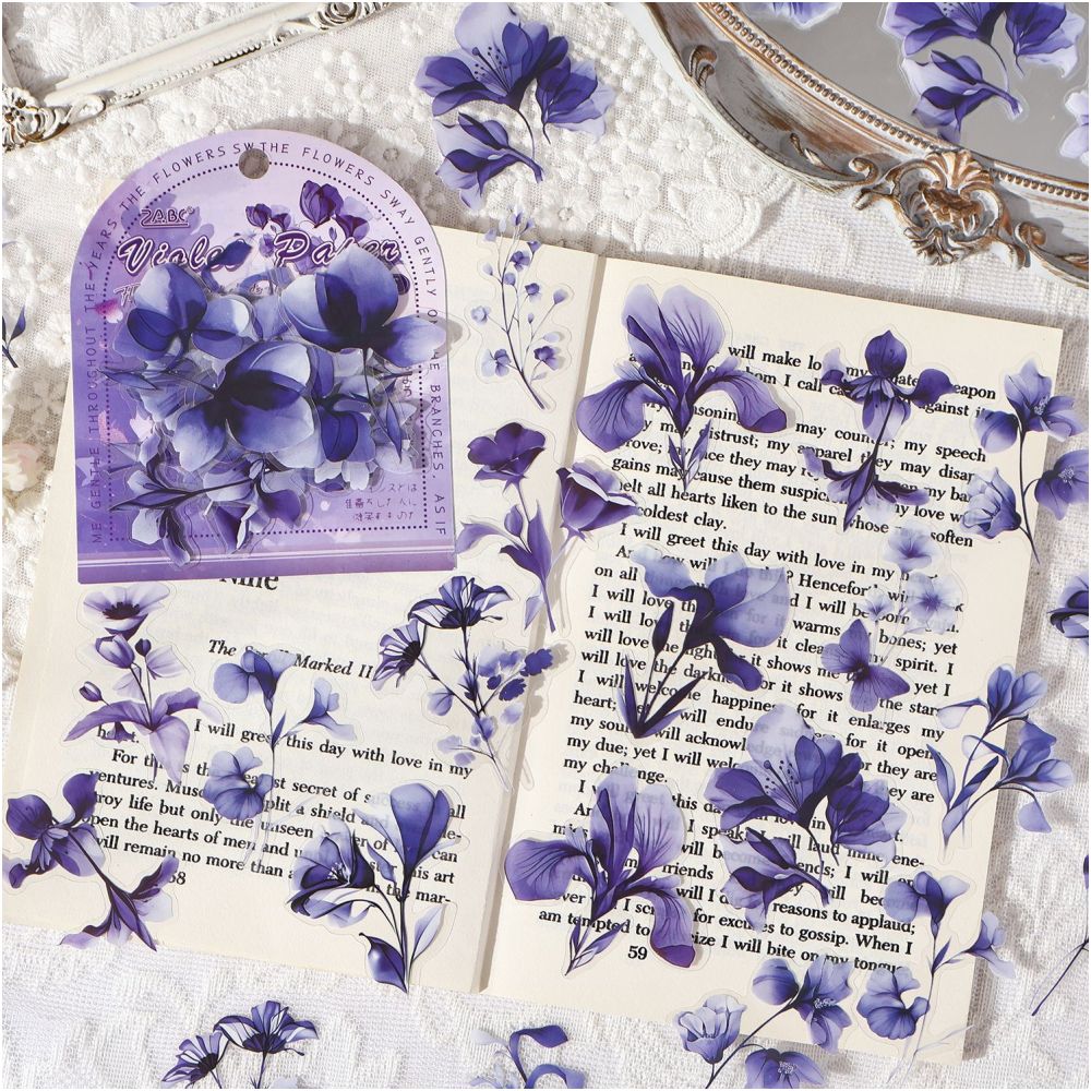 Blooming Flowers and Clouds Series PET Stickers 40 Pcs 6 Styles - ViktaShop