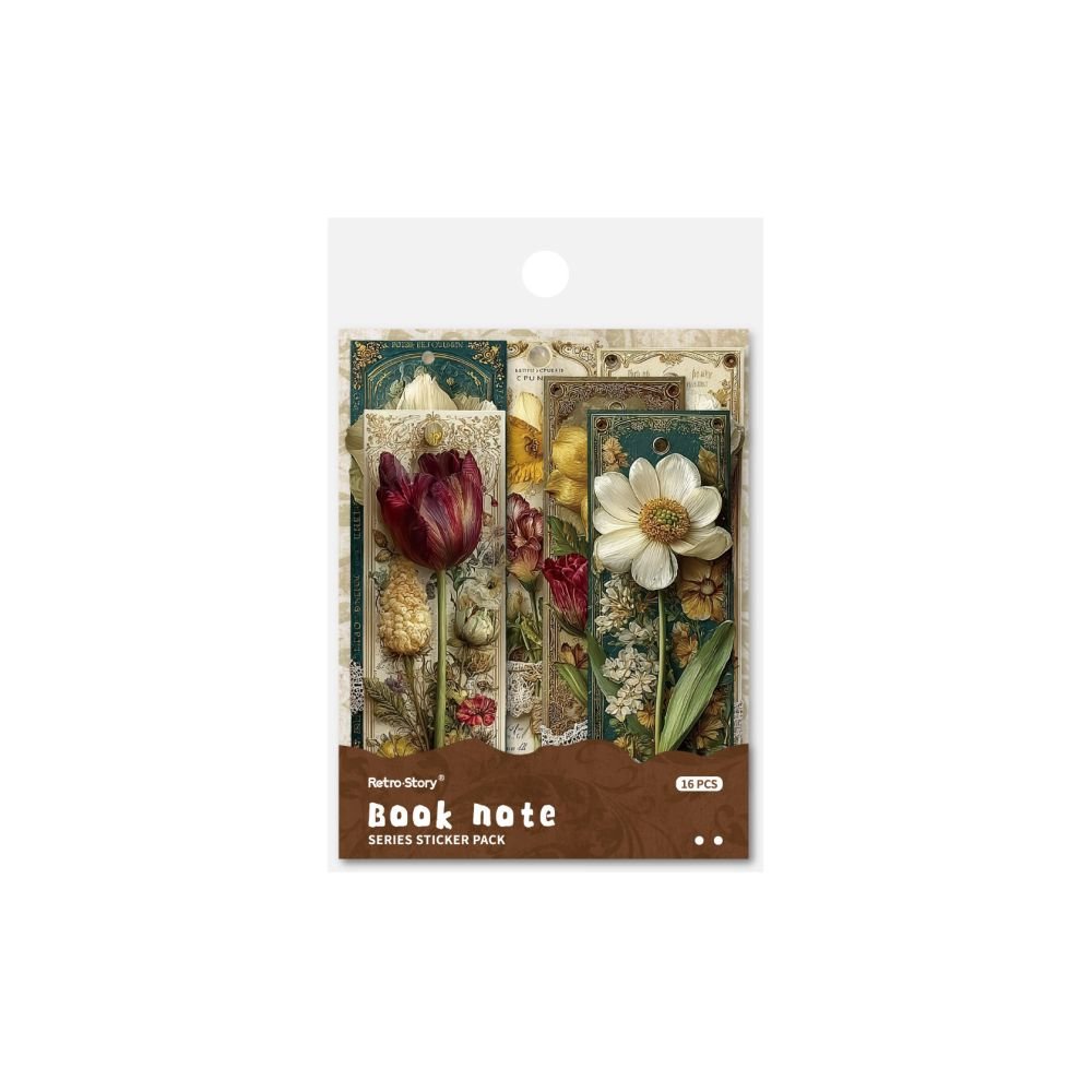 Book Series Vintage Floral Material Paper 15 sheets 6 designs - ViktaShop