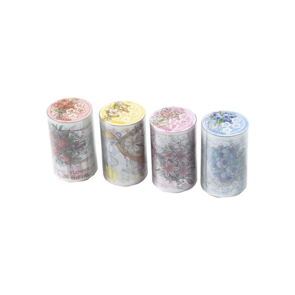 Bouquet Series Flower PET Tape 4 Designs 6cm x 2m - ViktaShop