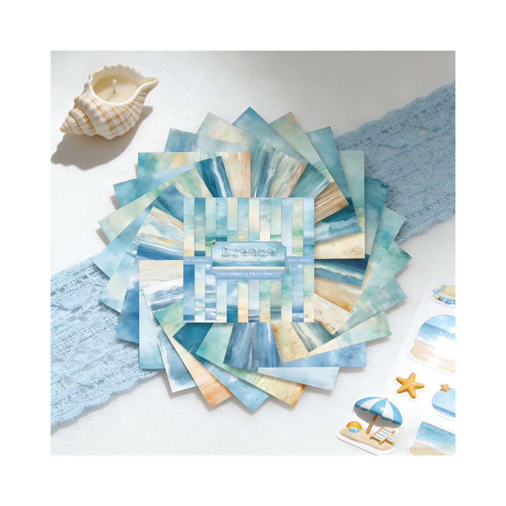 Breeze material paper 24 Sheets 15cm x 15cm - ViktaShop