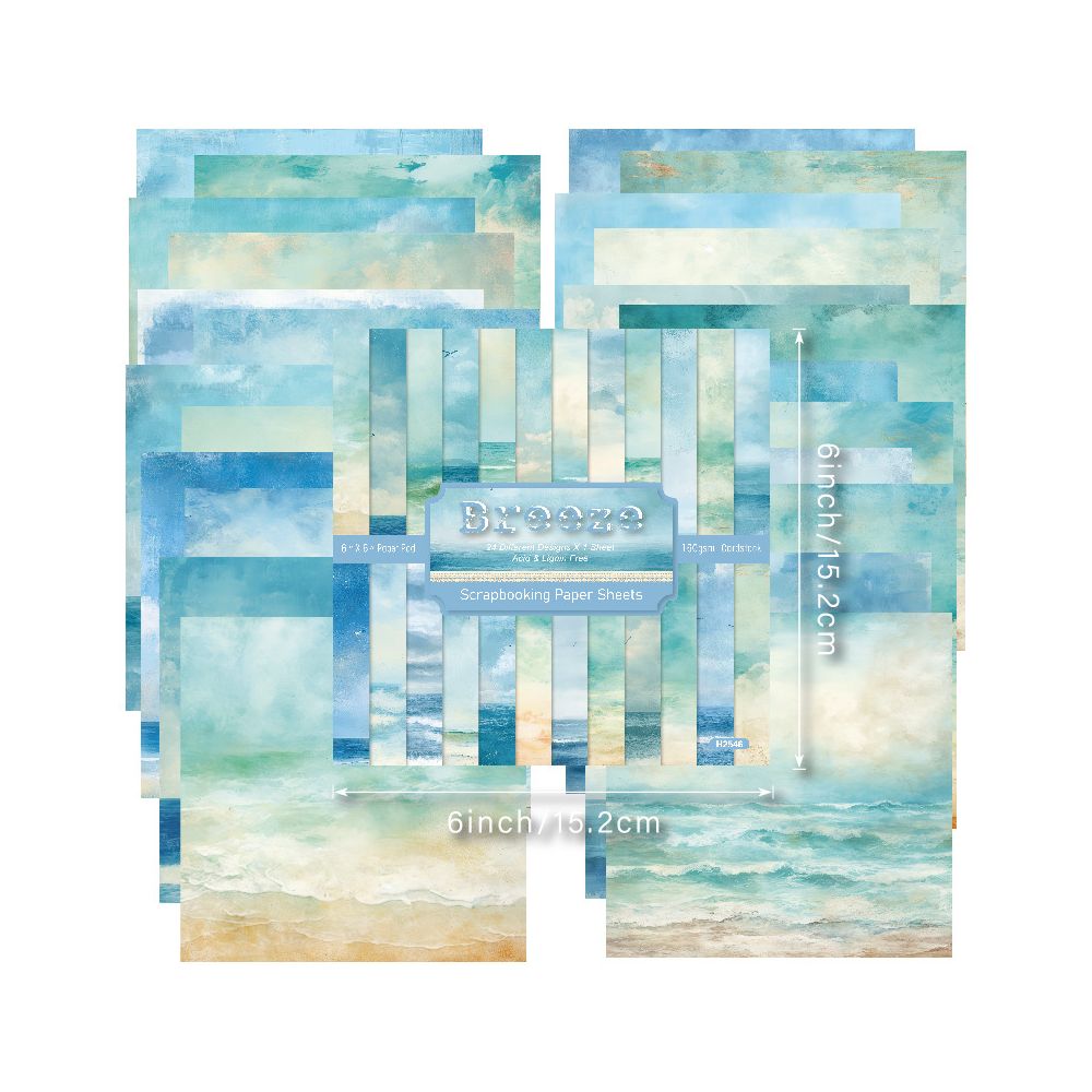 Breeze material paper 24 Sheets 15cm x 15cm - ViktaShop