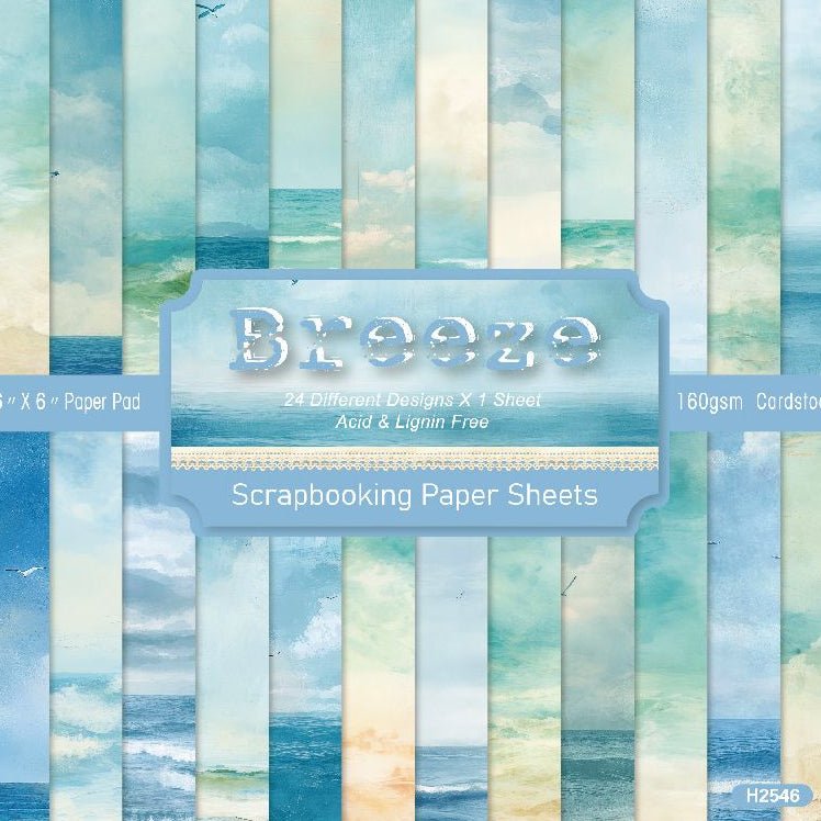 Breeze material paper 24 Sheets 15cm x 15cm - ViktaShop