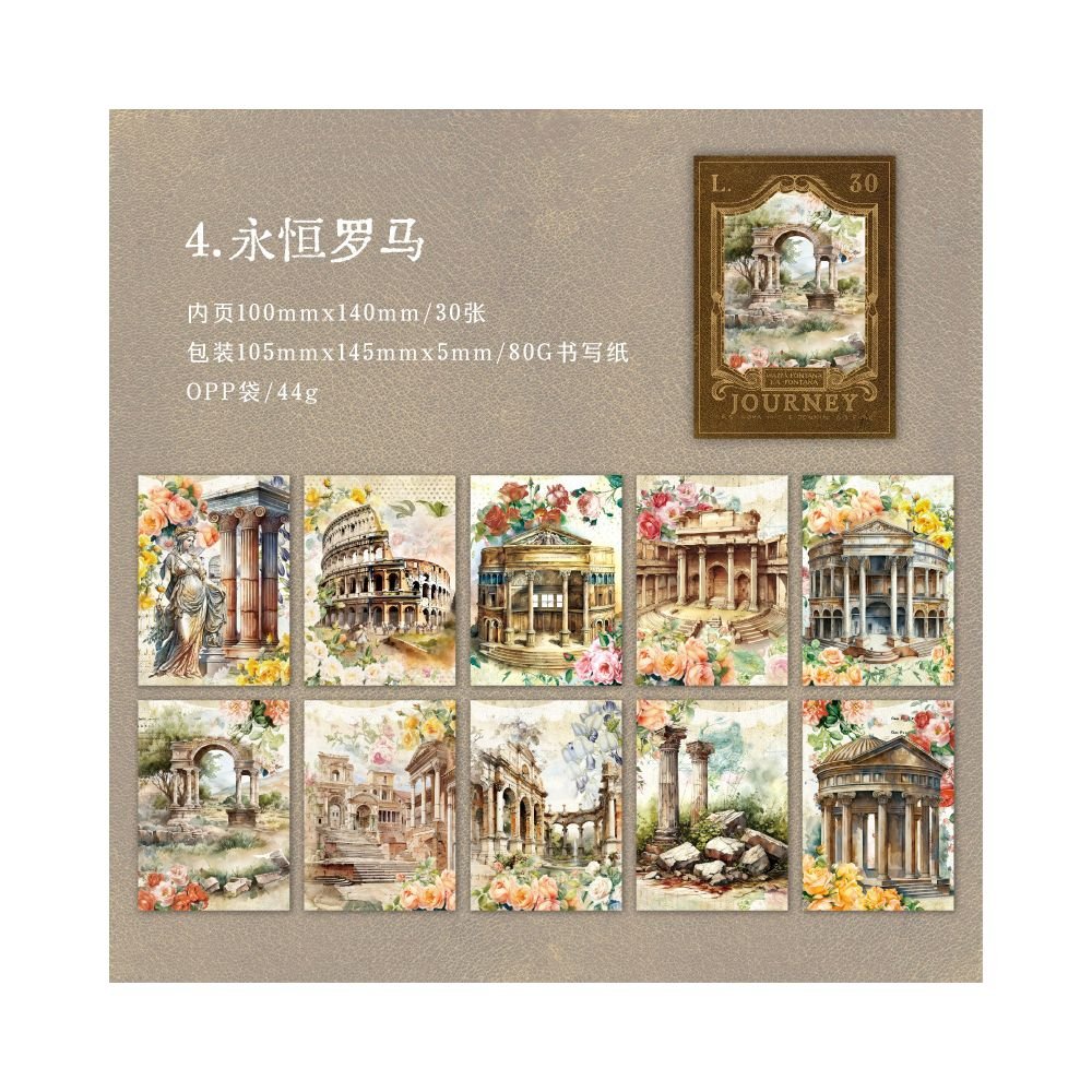Breeze on the Road Series Material Paper 5 Designs 30 Pcs - ViktaShop
