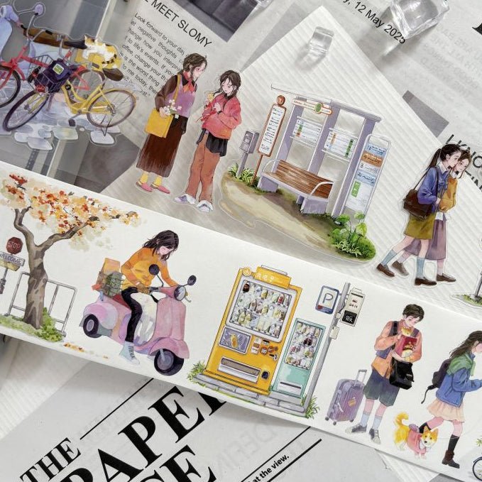 Cartoon Character Landscape PET Tape 7.5cm x 1m - ViktaShop