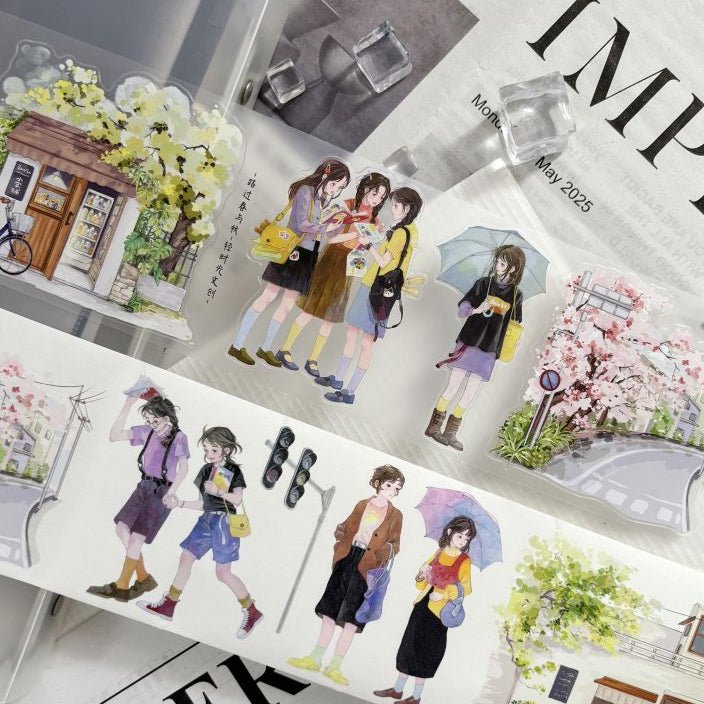 Cartoon Character Landscape PET Tape 7.5cm x 1m - ViktaShop
