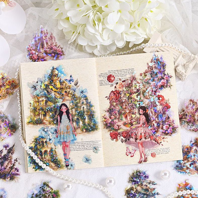 Charm House Series Retro style PET Stickers 6 Designs 30 Pcs - ViktaShop