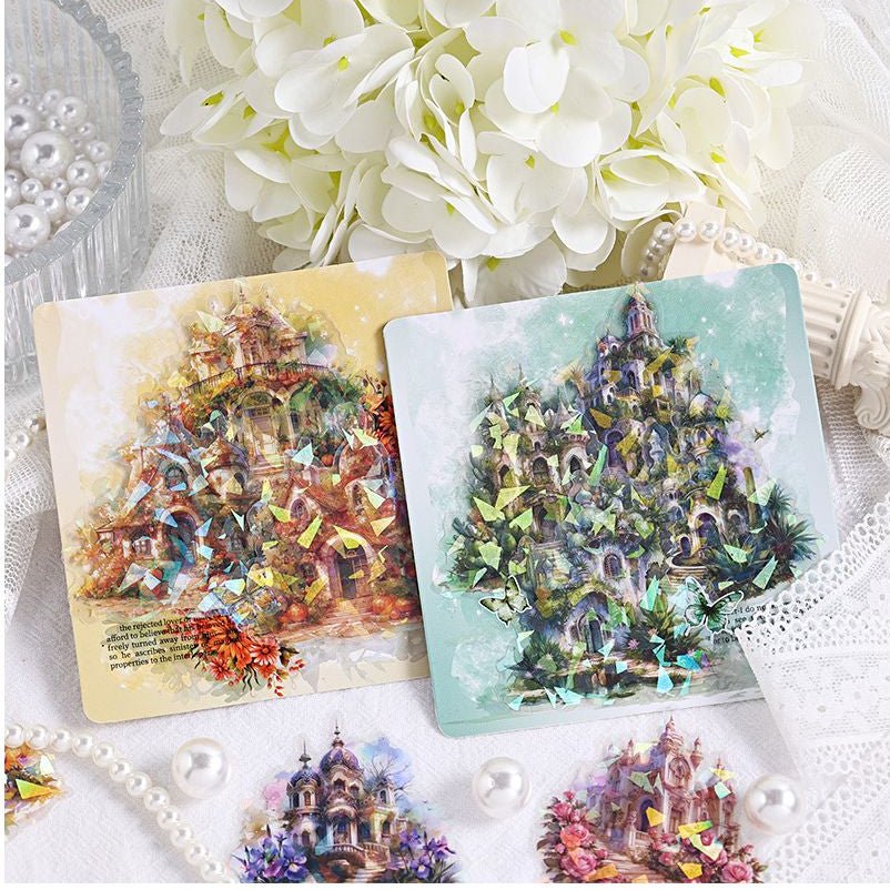 Charm House Series Retro style PET Stickers 6 Designs 30 Pcs - ViktaShop