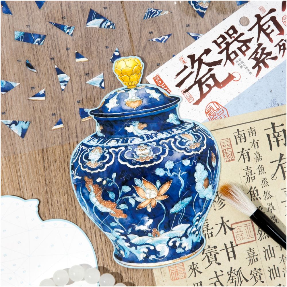 Chinese Style Porcelain PET Stickers 3 sheets 4 designs - ViktaShop